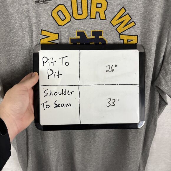 Nike Men's 2025 Notre Dame Fighting Irish National Championship T-Shirt Grey 2XL - Picture 5 of 5